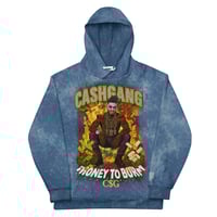 Image 1 of By TeamLUCCI™- LUCCI X CASHGANG “MONEY TO BURN BLUE”  UNISEX COTTON HOODIE