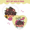 Image of (PREORDER) SET OF 2 HEART HOLO BUTTON PINS 