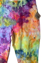 Image 4 of ♻️ UPCYCLED 16W/1X PLUS Lee Cargo Crop Pants in Bright Ice Dye