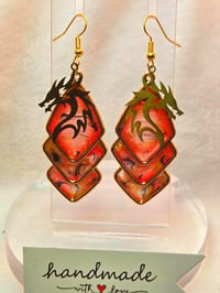 Image 5 of Handcrafted Resin Dragon Head Earrings 