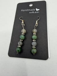 Image 4 of Moss Agate and Labradorite Earrings 