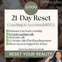 Image 1 of 1 x 1 Coaching | 21 Day Reset: Unlimited Access & Support