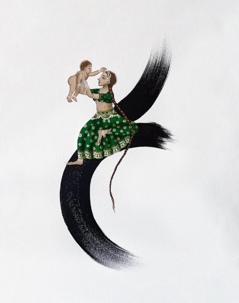 Image of Harmony + MAA + Blue Rani + Tiger  (ORIGINAL art)