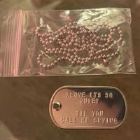 "when i fall" stainless steel dog tag w/ 30" ball bead-chain 
