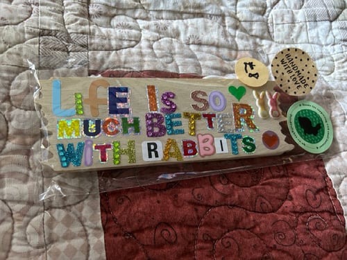 Image of Handmade hanging wooden name/slogan saying sign