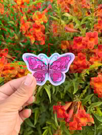 Watercolor Rhodonite Butterfly Sticker