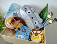Image 4 of Studio Ghibli Themed Totoro Cat Bus Gift Box Gift Set. Totoro Socks Pencil Case Cat Bus Sling Bag 