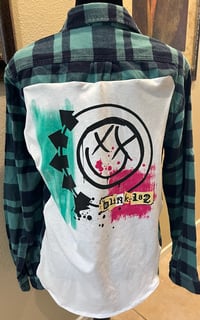 Vintage Green/Navy Flannel Shirt Blink-182 
