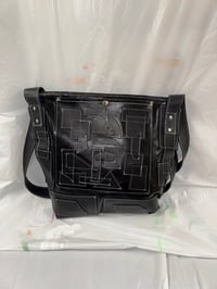 Image 1 of Cowhide Patchwork Tote Bag (Black)