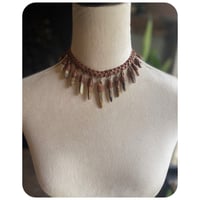 Image 1 of SALE - The Empress Necklace - Mixed Jaspers and Chestnut Brown Leather Deux