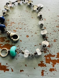 Image 5 of lapis labradorite and moonstone charm bracelet