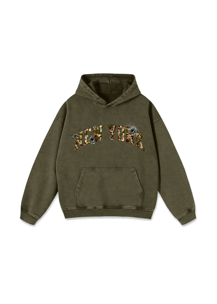 Image of NY PHST CAMO ARMY GREEN HOODIE 