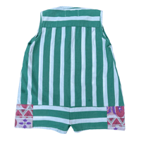 Image 2 of Green Stripe Romper - Size 1-2