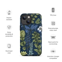 Image 17 of Art Nouveau Inspired Blue Boho Floral Tough Case for iPhone®