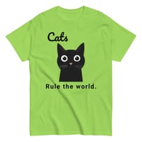 Image 10 of Unisex classic tee, Cats Rule the World T-Shirt | Cute Black Cat Funny Graphic Tee