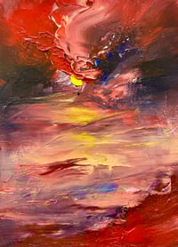 Image 1 of “Consumed By Wrath ” oil on wood 5 x 7 inches