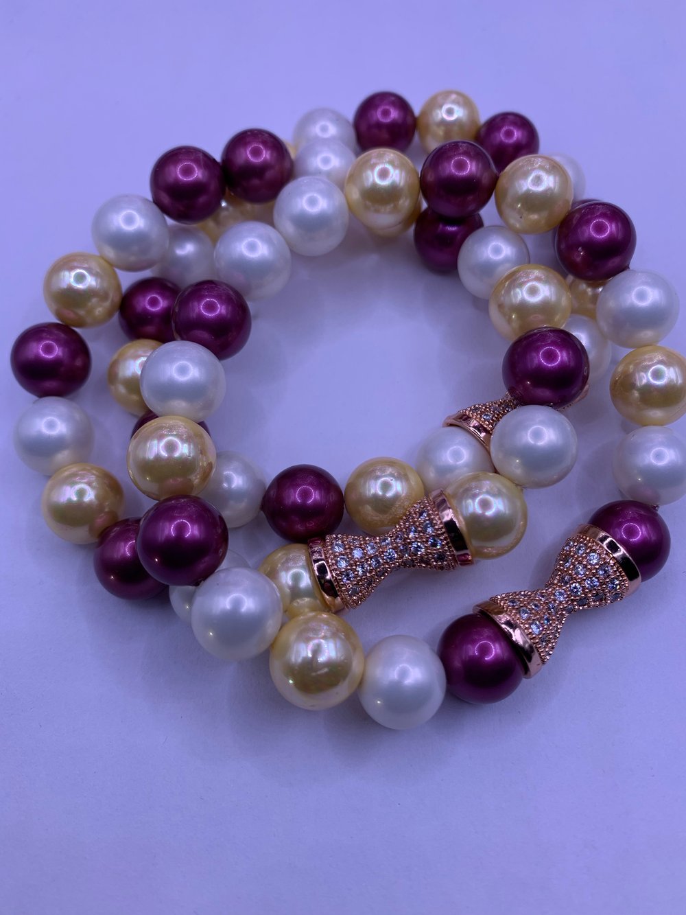 Image of Raspberry Pearl Beaded Bracelet