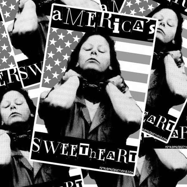 Image of Aileen Wuornos Americas Sweetheart Street Art Sticker SET OF 5