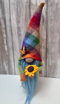 Image 1 of Harris Tweed Wee butterfly Rainbow Gnome