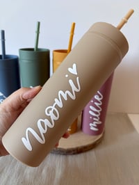 Image 6 of 16oz Personalised Handlettered Skinny Tumblers 