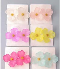 Image 1 of Flower Earrings- Assorted Colors