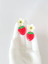 Strawberry and blossom earrings