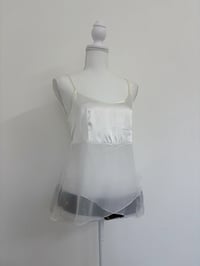 Image 1 of Vintage silky white top // M