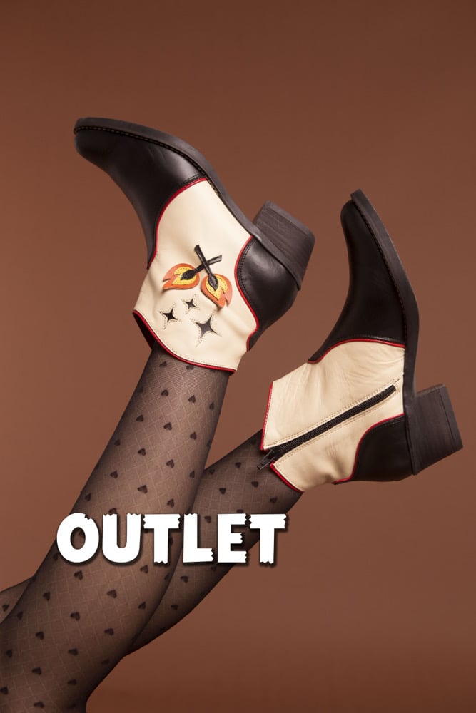 Image of OUTLET Bota Cerillas negra y beige