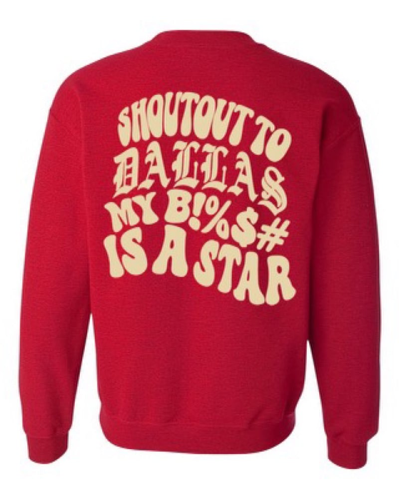 Image of DALLAS STAR CREWNECK (RED/CRM)