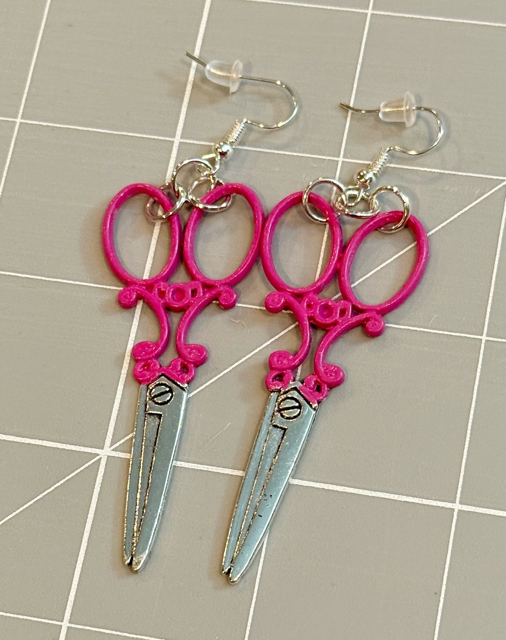 Image of Big Fabric Scissors Earrings