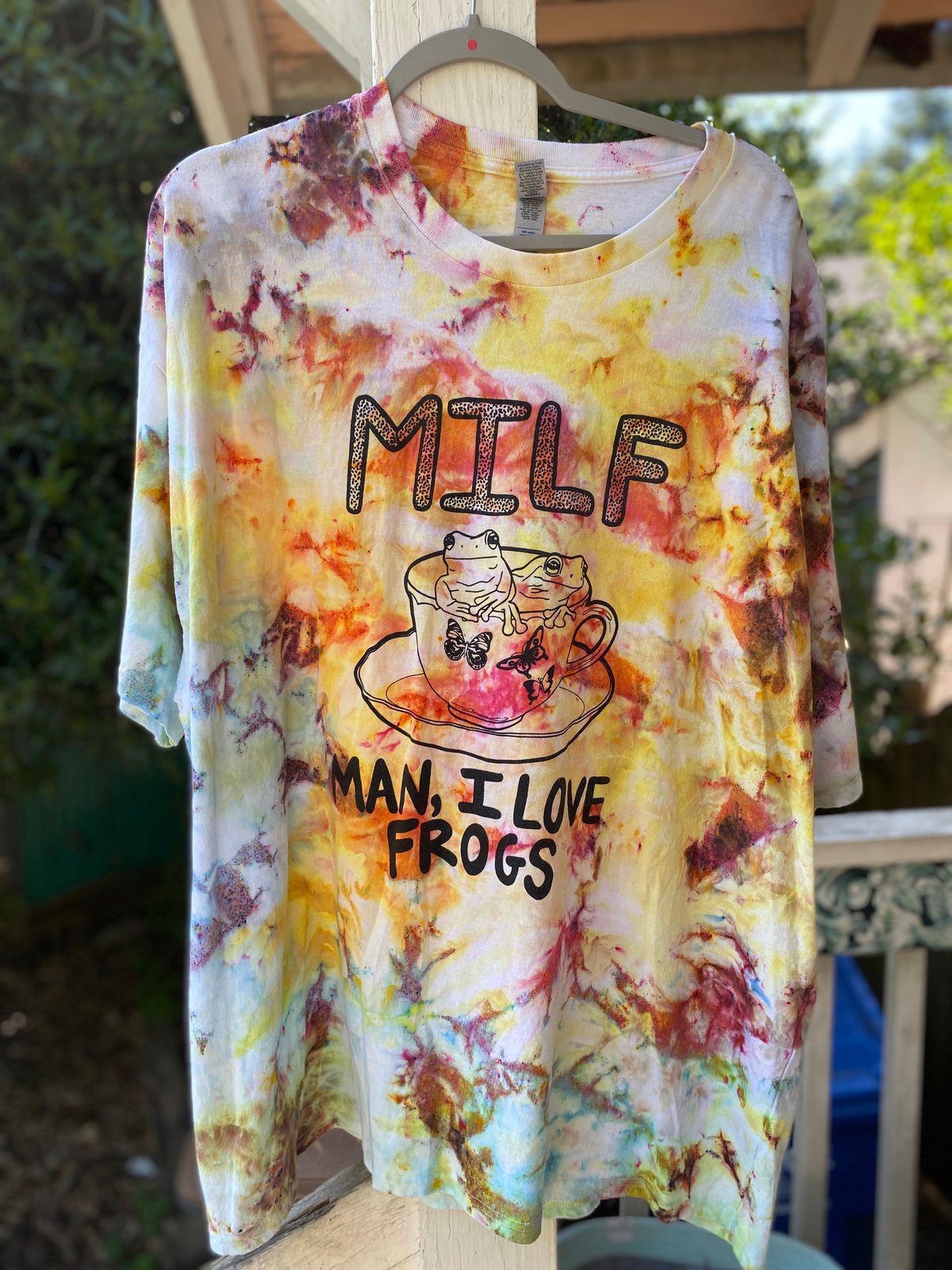 Image of 3XL MILF Man I Love Frogs Tie Dye Shirt 1