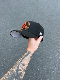 Image 4 of BLACK ORANGE BALTIMORE ORIOLES CUSTOM FITTED CAP