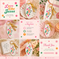 Image 2 of Faith & Flowers Motel Keychain 