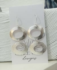 Image 1 of Artisan Sterling Silver Textured Double Drop Earrings