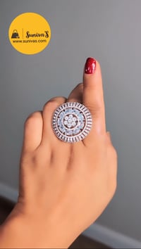 Image 1 of Janette_Silver plating American Diamond Adjustable Ring 