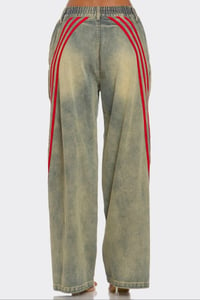 Image 2 of Mid Waist Striped Denim Jeans 