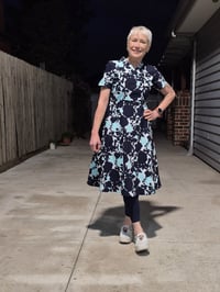 Image 1 of Cross front dress-abstract floral 