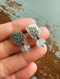 Image 4 of aquamarine and sterling silver post earrings