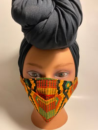 Image 3 of 3D Face Mask Kente Print 