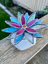 Glass Succulent - Teal, Fucchia & Iridescent Clear!