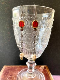 Image 1 of Crimson Dangle Earrings 