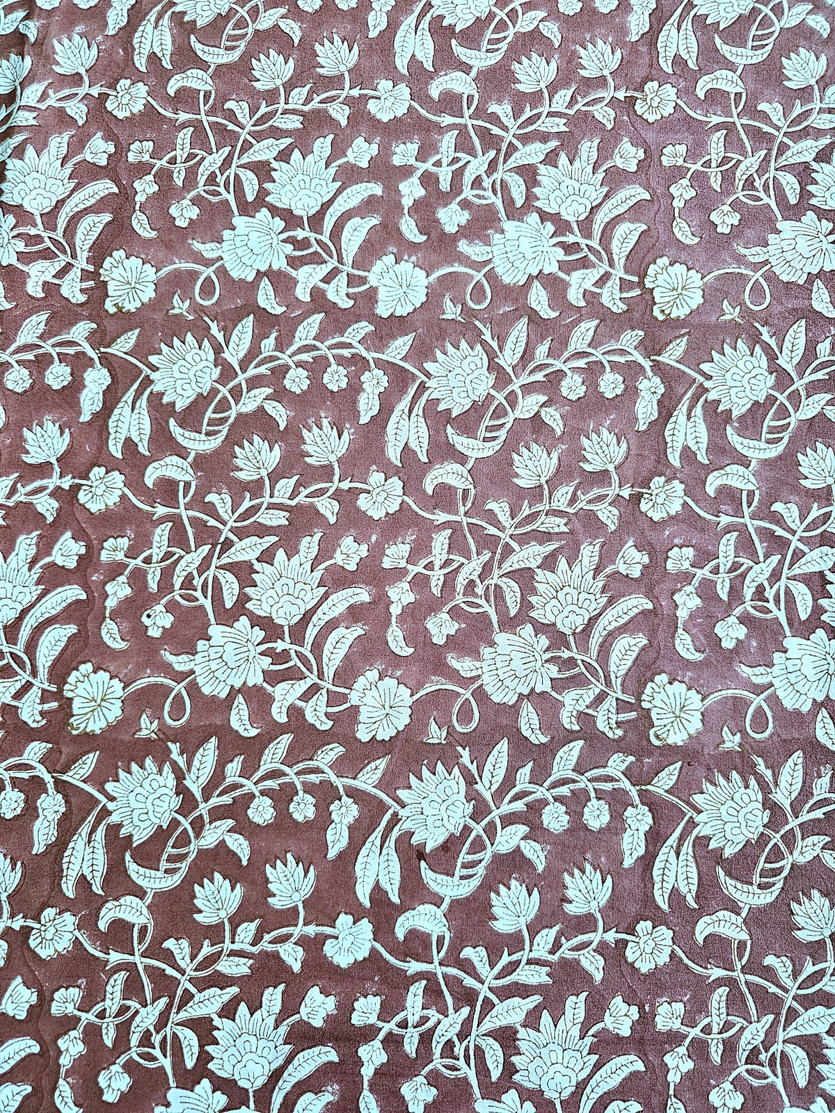 Image of Namaste fabric fleurs grimpantes (terracotta)