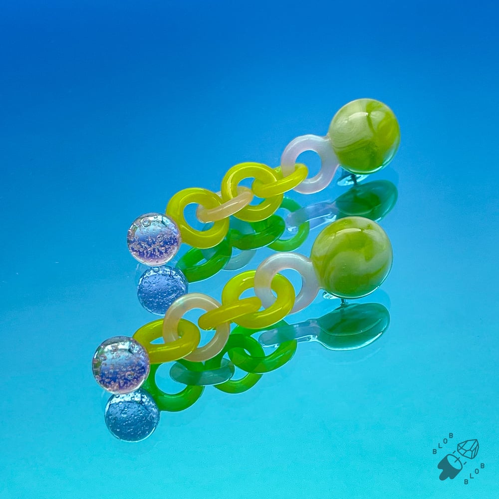 Image of  Swirly Green Dot Dangles