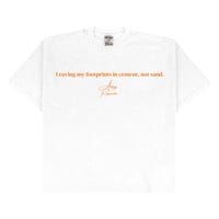 Image 4 of White “Footprints” Drop Shoulder T-Shirt