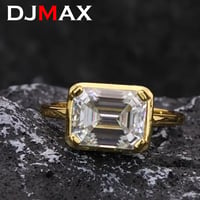 Image 1 of DJMAX Gold Simple 4CT Moissanite Rings for Women 925 Sterling Silver Jewelry Niche Light Luxury Wome