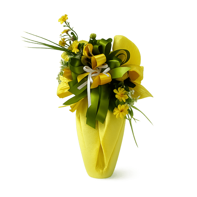 Uovo di Pasqua Artigianale di Cioccolato Fondente o al Latte - Giallo chiaro