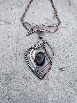 Black stone statement necklace 