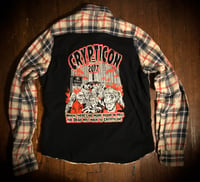 Image 1 of Upcycled “Crypticon 2017” t-shirt flannel
