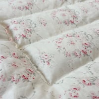 Image 1 of IN STOCK - French Floral Peony and Sage 'Mathilde' Linen Mini Eiderdown 