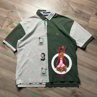 Image 1 of liljerryspringer x werm x victim split polo shirt SZ XL